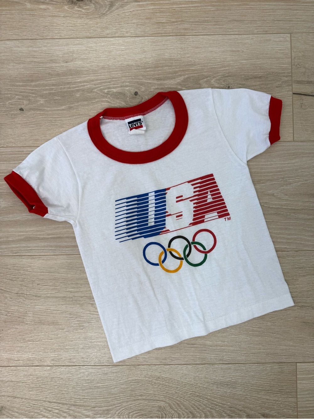 Levi’s Vintage 1984 Made in USA Los Angeles Summer Olympics Ringer Tee